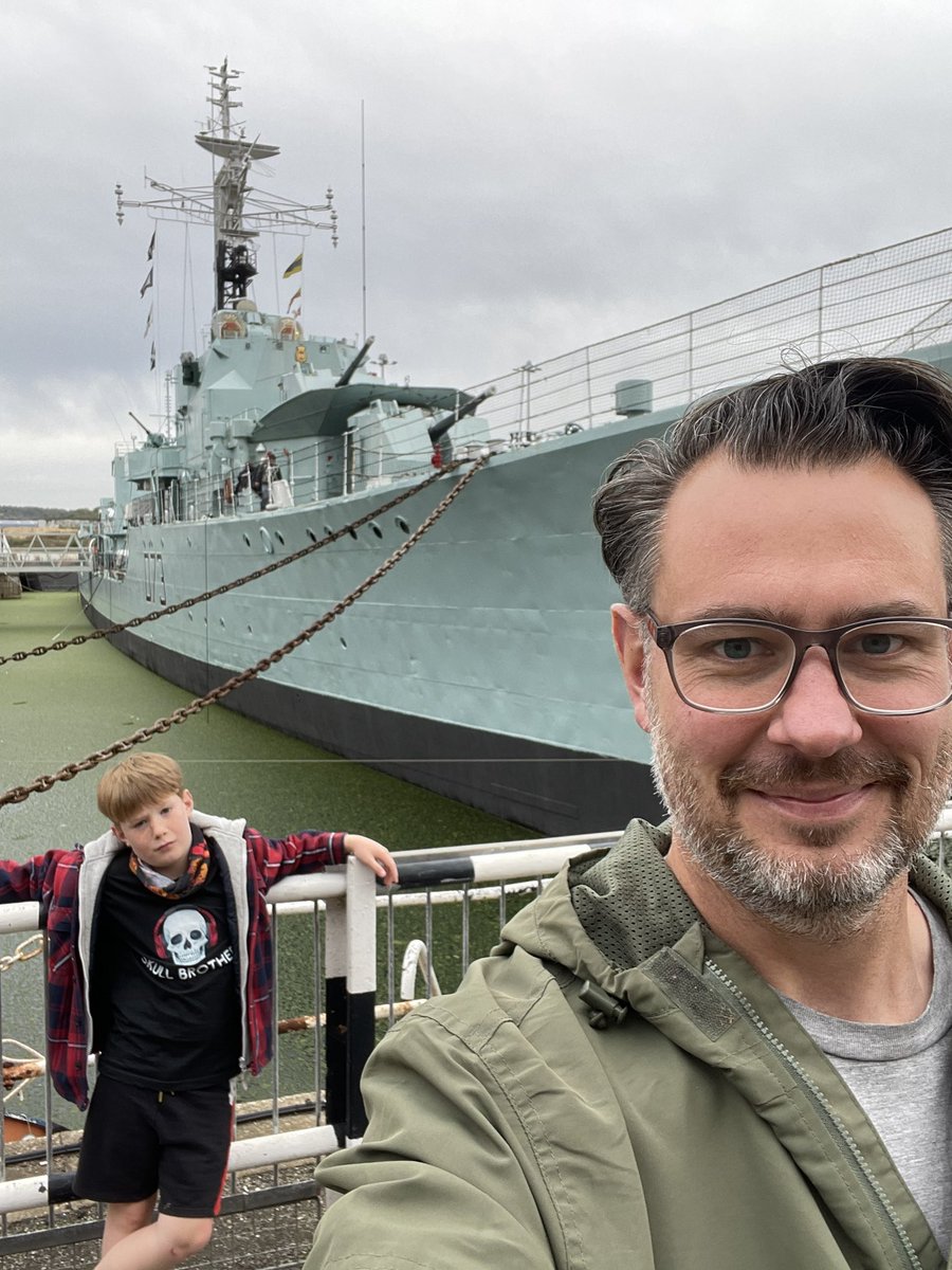 First day of half term. He enjoyed it more than this photo suggests! #HMSCavalier built at JS Whites on the island and now docked on the Medway #HistoricDockyard #Chatham