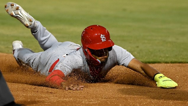 Cardinals' prospect @Victor_Scott2 is motivated by a new wrist band, by advice from former stolen base champion Vince Coleman and by friendly competition with Chandler Simpson, all pushing him toward the #STLCards. stlsportspage.com/2023/10/23/adv…