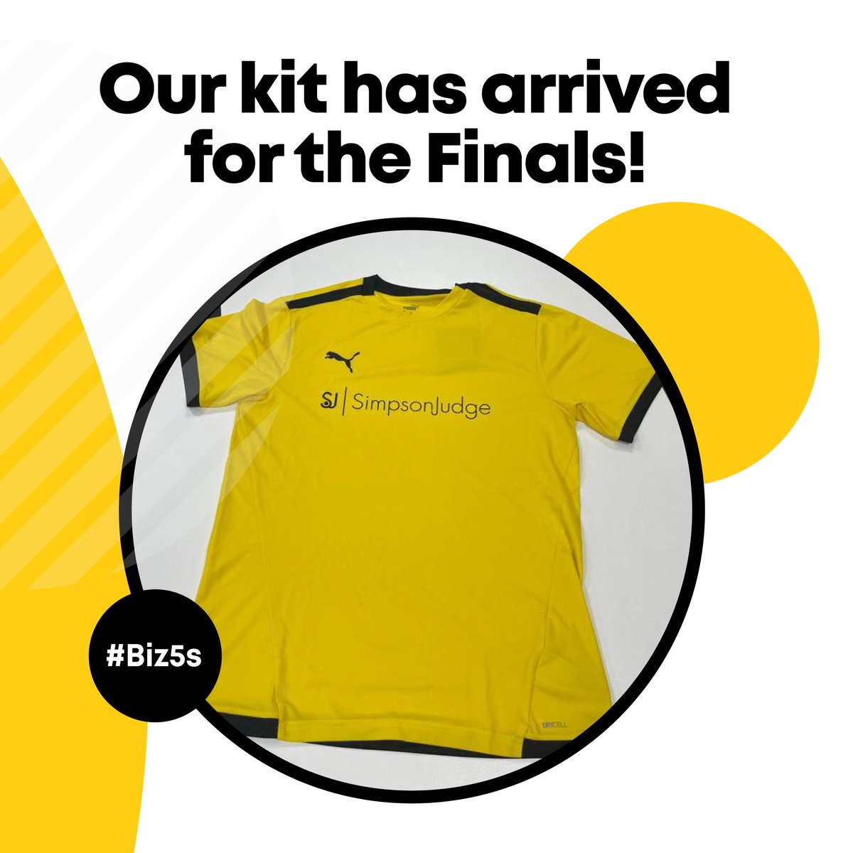 It's here! We have our new kit ready for tomorrow's National Finals of the @Businessfives 5 a side tournament in Manchester! We cant wait! Go SJ! #BusinessFives #BizFives #biz5s #Networking #Charity #ManchesterNationalFinal #FiveASide #FiveASideFootball #SimpsonJudge