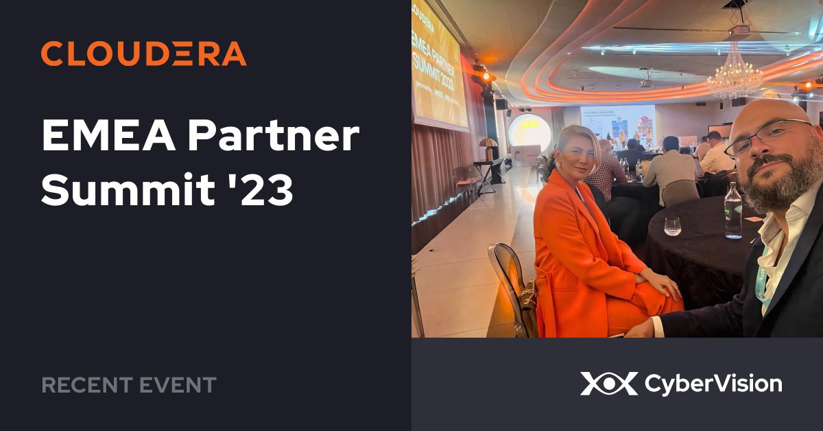 🌎 <a href="/cloudera/">Cloudera</a> EMEA Partner Summit 2023 - Shaping the Future with CyberVision!🚀
It was an incredible experience for <a href="/CyberVisionUSA/">CyberVision Inc.</a> to participate in the #EMEAPartnerSummit, which brought together some of the brightest minds in cybersecurity innovation.