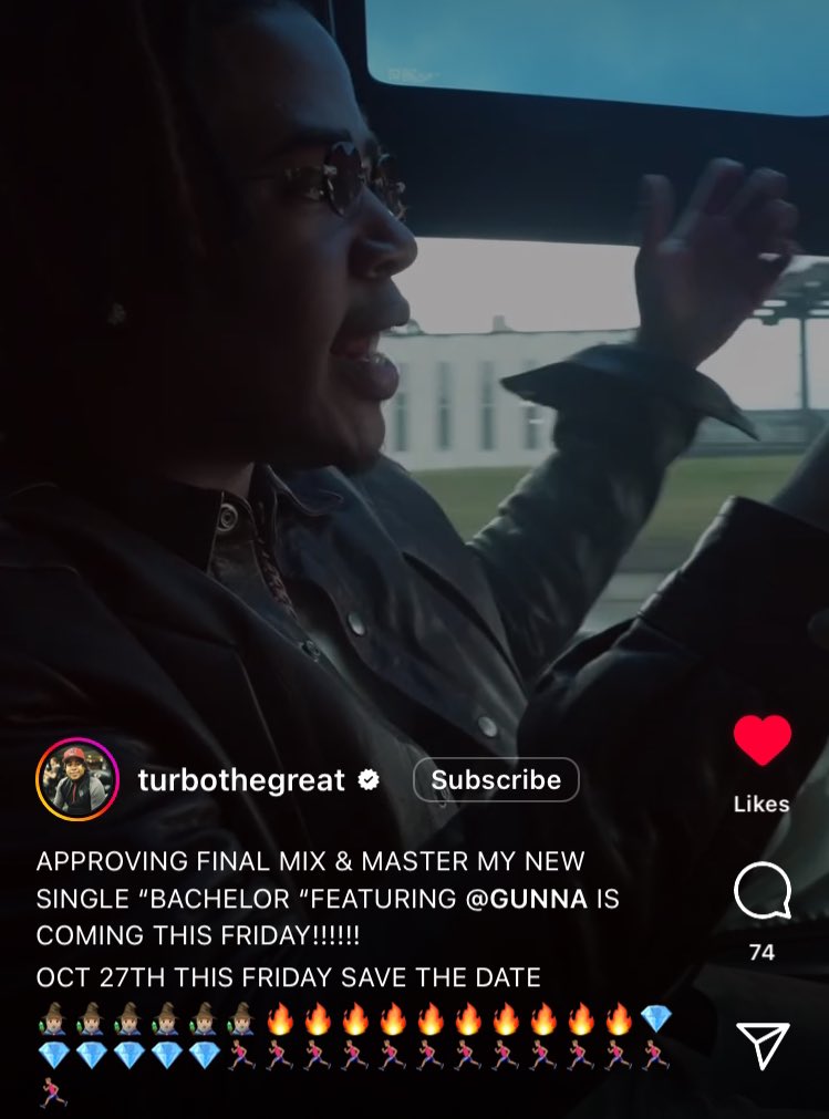 OnThinlce's tweet photo. 💿 BACHELOR

👥 TURBO &amp; GUNNA

📅 OCTOBER 27TH, 2023
 https://t.co/alHjMKGhS1