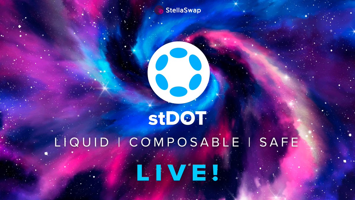 🎉 stDOT is now LIVE on <a href="/MoonbeamNetwork/">Moonbeam Network</a>! 🚀

You can now stake your $DOT &amp; mint stDOT, unlocking powerful usecases on <a href="/Polkadot/">Polkadot</a> 👇

⭐️ Instant liquidity w/o unbonding
⭐️ Earn POS rewards
⭐️ Stake in pools, lend/borrow
⭐️ EVM = Metamask ftw!

Stake NOW: app.stellaswap.com/stdot