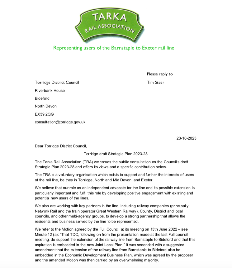 Tarka Rail Association tweet media