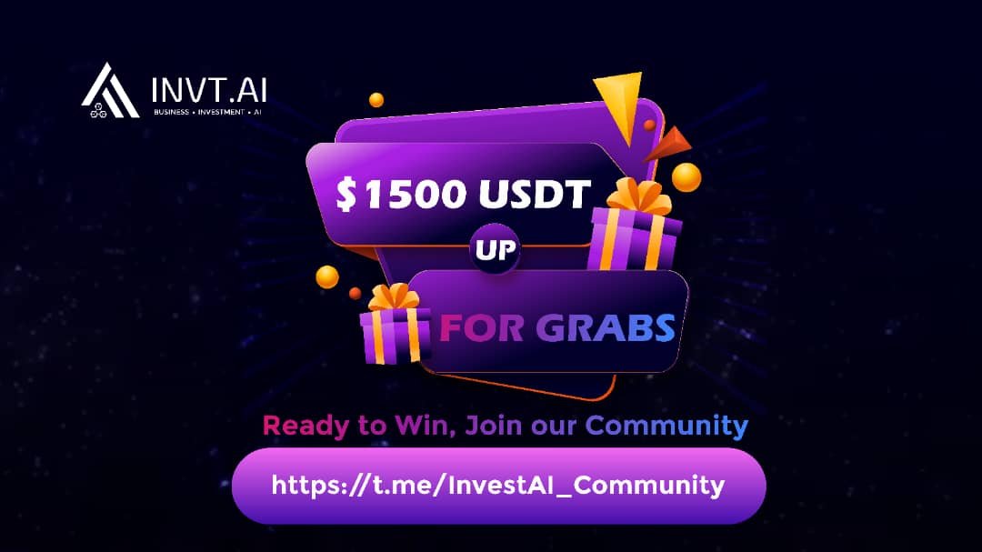 New airdrop: InvtAI (USDT)
Total Reward: 1,500 USDT
Rate: ⭐️⭐️⭐️⭐️
Winners: 500 Random &amp; Top 20
Distribution: within 2 weeks after ends

Bot Airdrop Link: t.me/InvtAI_Airdrop…

#Airdrop #Airdrops #Airdropinspector #BSC #InvtAI #USDT #USDTAirdrop #USDTGiveaway #AITools #WEB3