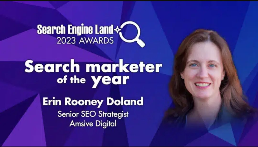 I'm speechless. Still processing this. Thank you <a href="/sengineland/">Search Engine Land</a>! And thank you <a href="/amsiveagency/">Amsive</a> for the initial nomination and your support!! Gah!