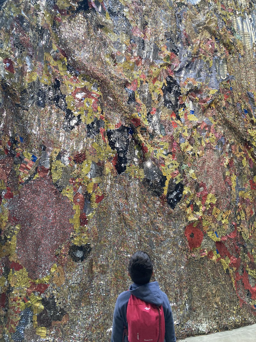 particip8tion's tweet photo. Half term holiday day in London with the boys, firstly @Southwarkcathed to see #MuseumOfTheMoon followed by #BehindTheRedMoon by artist #ElAnatsui @Tate both such beautiful installations https://t.co/Vp8McIHpYg