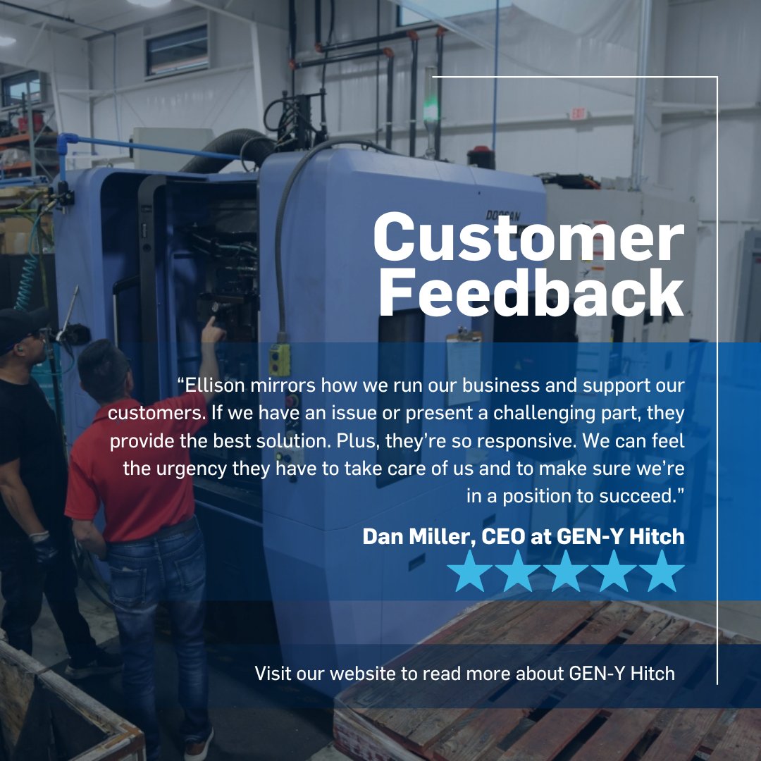 EllisonTech's tweet image. Discover how Ellison Technologies empowered GEN-Y Hitch to bring their manufacturing in-house, revolutionizing their operations and boosting efficiency: bit.ly/3QvGCLX We&apos;re proud to be part of their journey! 💪🔧 #MakeMore #EllisonTech #InnovationJourney