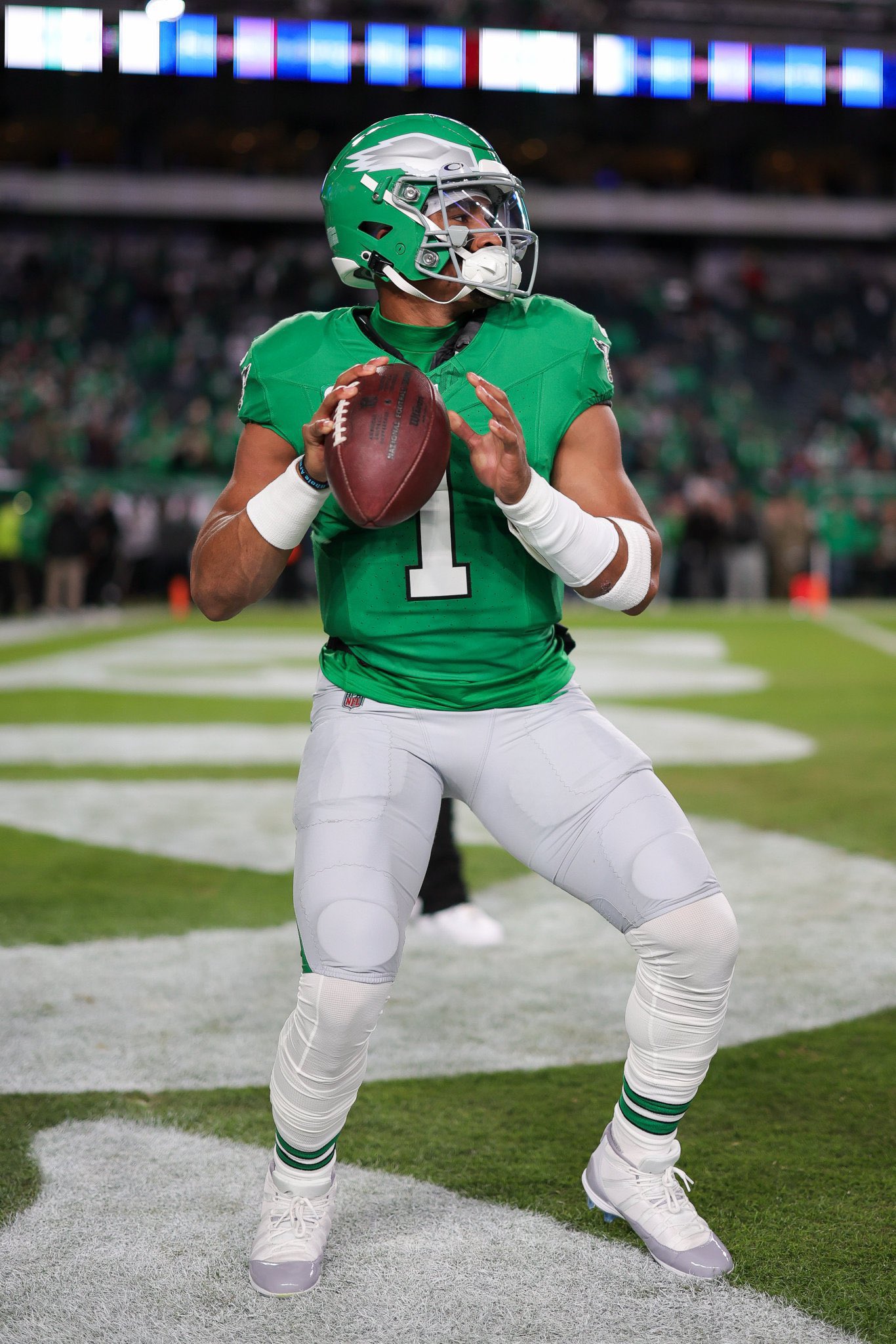 Complex Sneakers on X Jalen Hurts Air Jordan 11 PE cleats from last night were https t DO33CWS44i X
