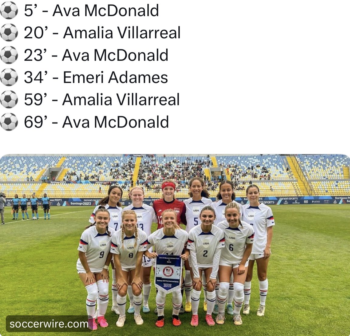 Shout out to Ava McDonald (@FCDwomen), Emeri Adames (@SolarSoccerClub), and the other ECNLers representing on the U19 @USYNT and for bringing home the W. 🇺🇸🇺🇸🇺🇸 #LeadersPlayHere