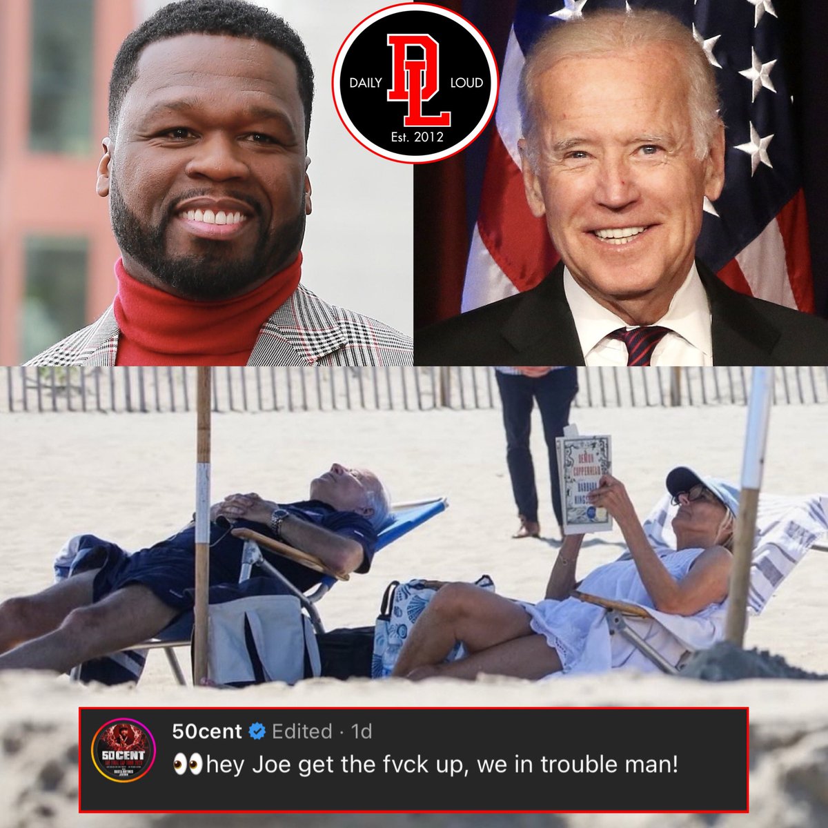 50 Cent fires shots at President Joe Biden for vacationing during crisis in the Middle East between Israel and Palestine.
