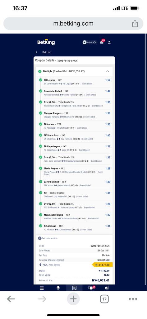 BookieBashersNG's tweet photo. How’s this little teaser? 🤑🤑

Follow and like if you want to see the rest of our winners from last weekend!!

#betking #thebetkingfeeling #sportybet #gambleresponsibly #betting https://t.co/2mqvOgVNln