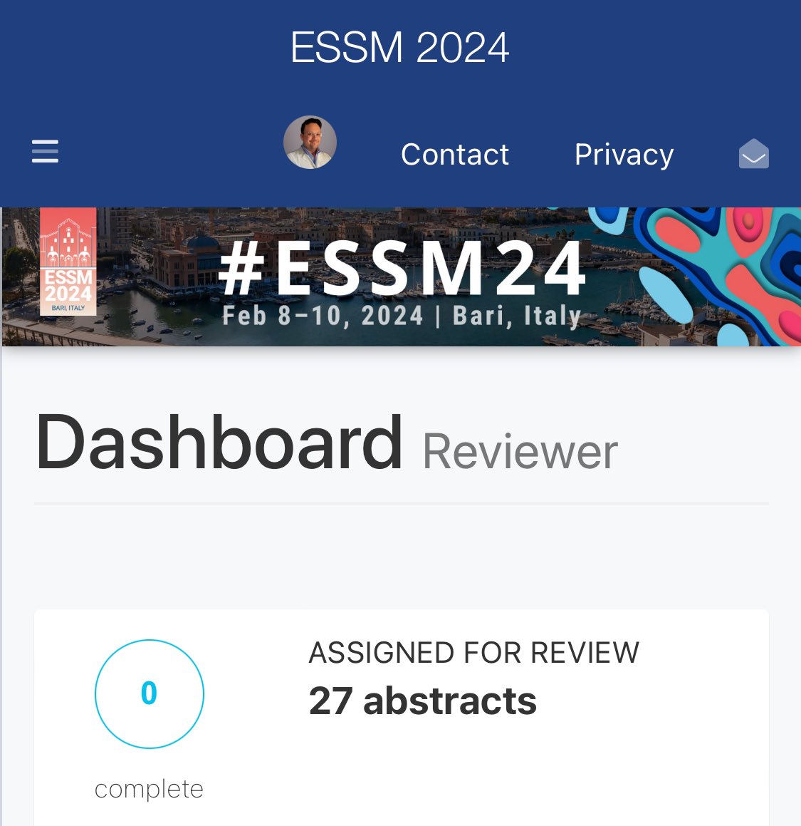 Glad to serve as peer-reviewer for the evaluation of abstracts sent for the next #ESSM congress @essm_tweets #ESSM24