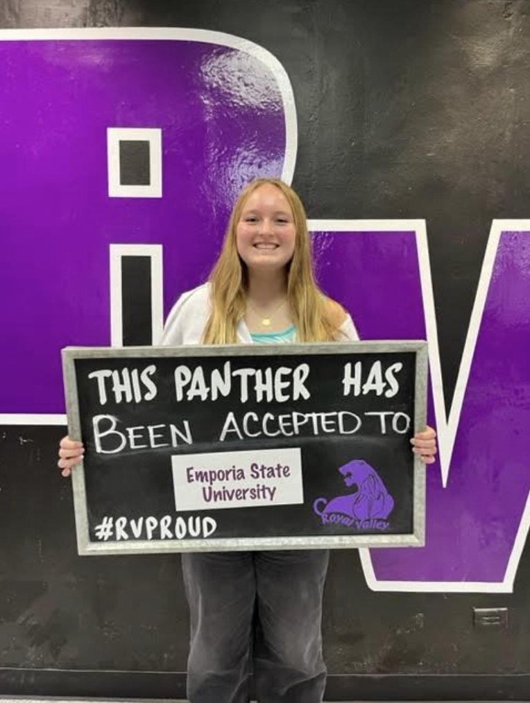 Congratulations to Deserae Diekhoff on her acceptance to Emporia State University! #ACCEPTED  #ApplyKS #OneRV