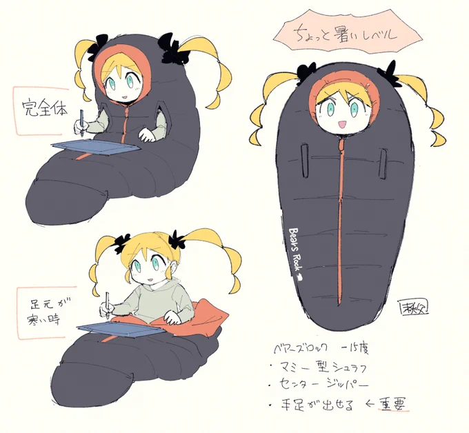 PC作業の時の寒さ対策にシュラフを買った 