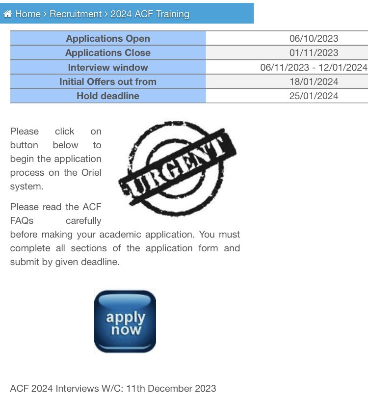 📣 don’t forget that the deadline for West Midlands ACF applications is 1st November!

Apply now!