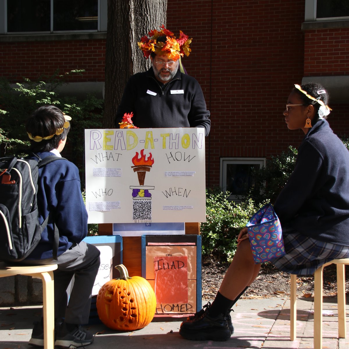 Have lunch with Homer <a href="/maristfam/">Marist Fam</a> ! Come listen to EPIC poetry right by the library <a href="/maristschool/">Marist School</a> ! Support <a href="/maristjcl/">MaristJCL</a> with a cash donation or on the Nest.