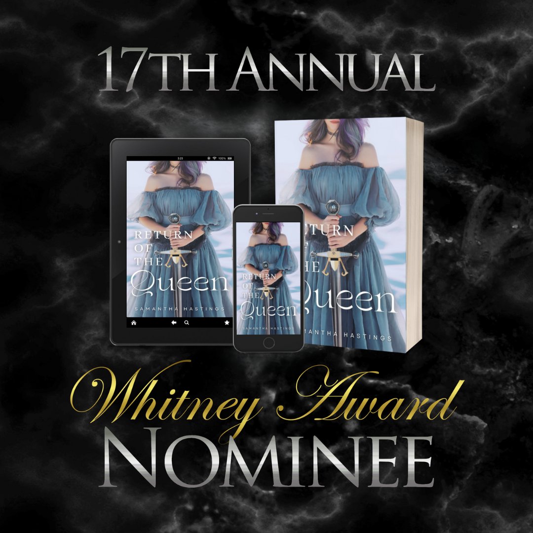 I'm delighted to share that RETURN OF THE QUEEN has been nominated for a Whitney Award for Adult Speculative Fiction! It's a romantic fantasy full of royals and adventure.

Get your copy today:
Amazon: a.co/d/ixTLkrZ
Goodreads: goodreads.com/book/show/1347…