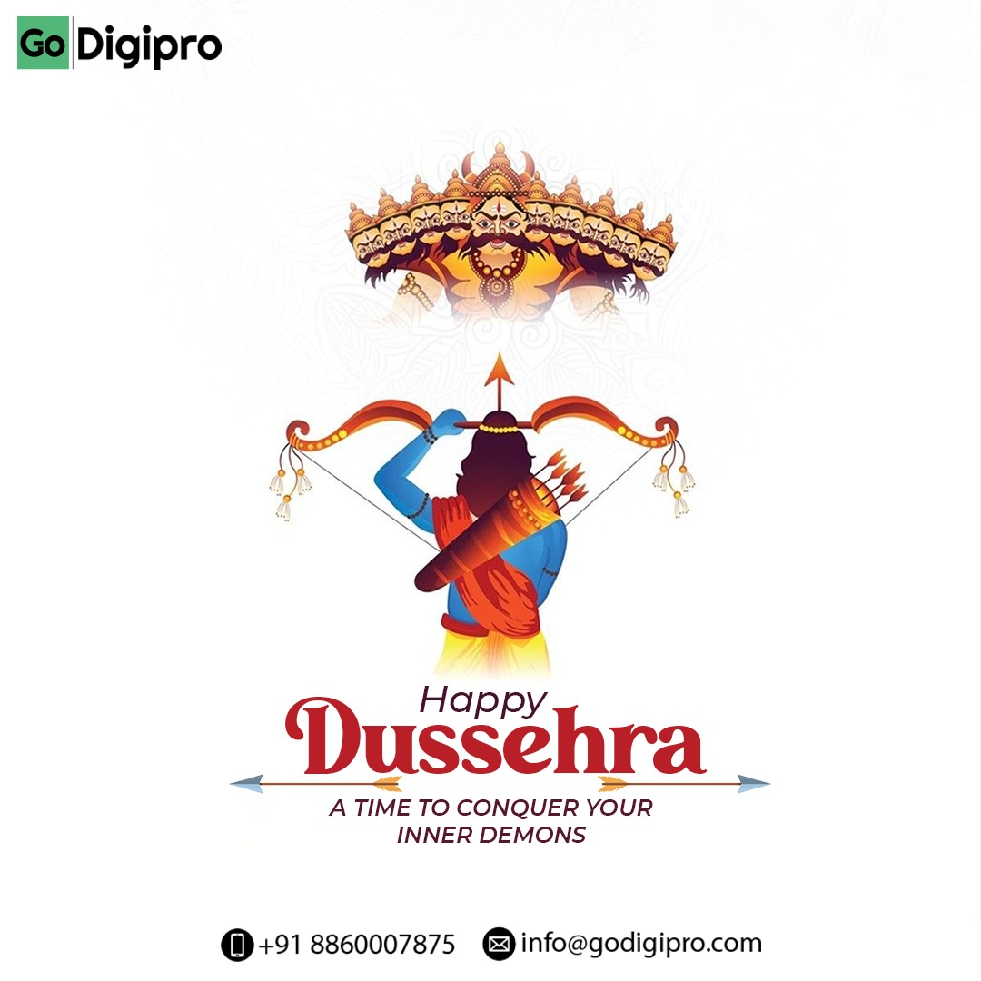 Go_Digipro's tweet photo. May the victory of Dussehra be a reminder that happiness &amp; good times are always within reach.
#GoDigiPro #Vijayadashami #Dussehra #Dussehrafestival #celebration #festival #happydussehra #indianfestival #dussehraspecial #festive #ravan #dussehrawishes #ram🏹#culture #festivevibes https://t.co/ANVmfQKCEB