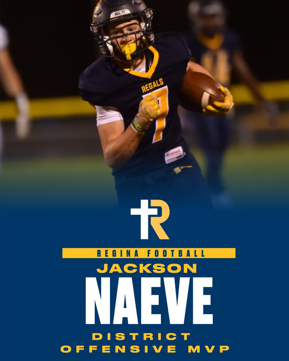 ReginaRegalsAD's tweet photo. Gentry Dumont and Jackson Naeve have been named Offensive Co-MVPs of the district! 👑🏈 https://t.co/nJy9UqCc07