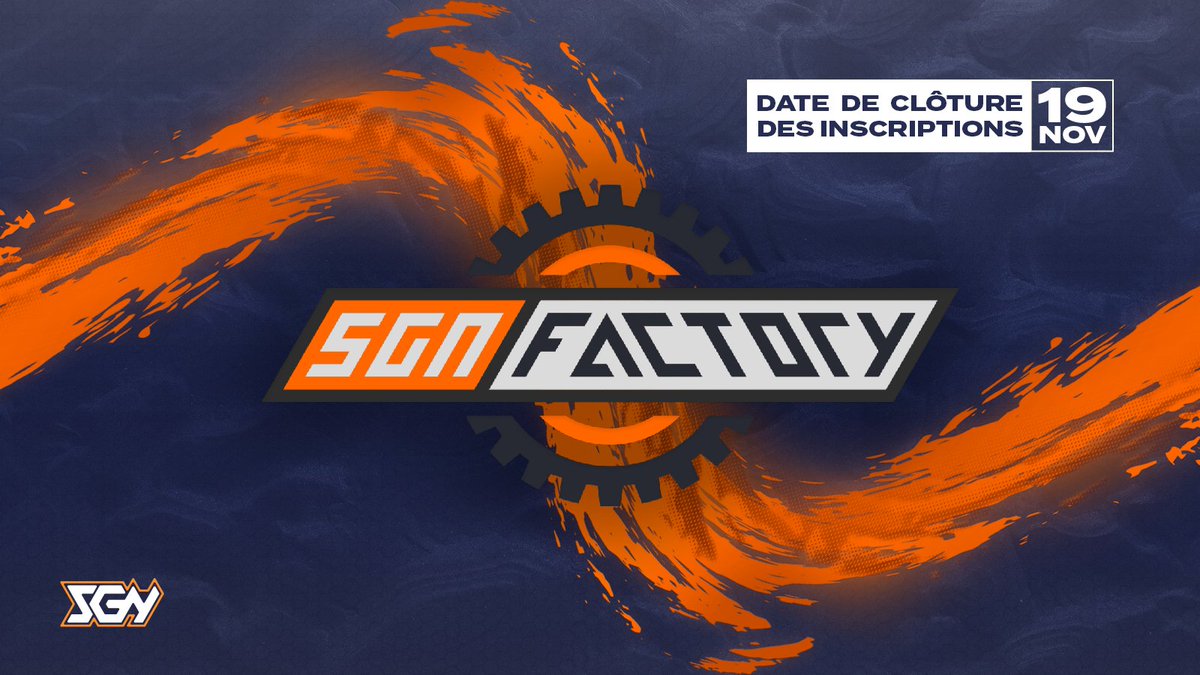 📢 SGN FACTORY 📢

La #SGNFactory revient pour sa première édition de l'année 🔥

N'hésitez pas à venir sur discord pour poser vos questions ! discord.gg/sgnw❓

Guide, formulaire et règlement pour candidater dans le lien juste en dessous 🔽