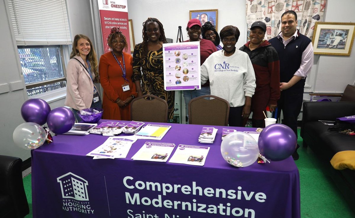 NYCHA's tweet photo. @NYCHA's Comprehensive Modernization Department (#CompMod) inaugurated an engagement office at Saint Nicholas Houses following the success of the first office at #TodtHill Houses. Learn more: https://t.co/s4qXQGf9yY https://t.co/8l06nsju5O