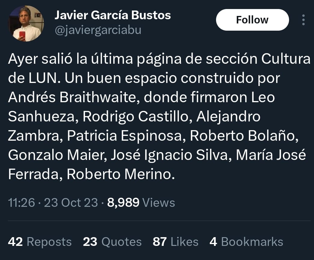 Uno de mis honores profesionales el haber estado ahí.
Un privilegio del que disfruté durante años.
Hoy, una rotura en el 💔