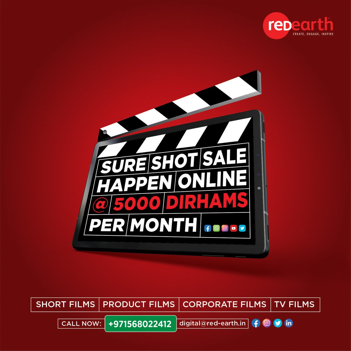 Innovative Filmmaking for Your Brand!
Unleash Your Brand's Potential with Our Expertise!
Short Films | Product Films | Corporate Films | TV Films
CALL NOW: +971568022412

#Redearth #redearthdubai #corporatefilms #productfilms #adfilms #TVC #shortfilms #Adagency #ad #AdAgencyDubai