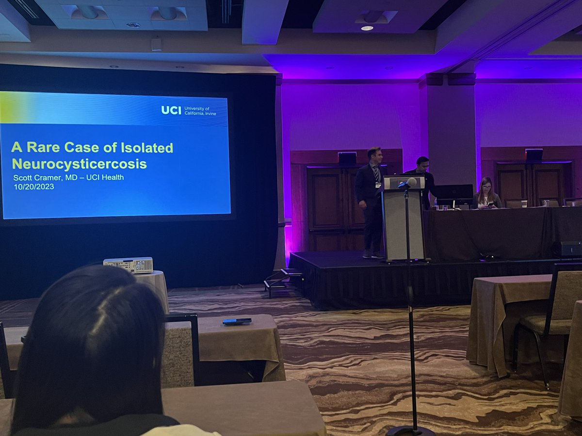 UCI_Neurorads's tweet photo. 3.Resident Scott Cramer giving his talk on a rare case of isolated spinal neurocysticercosis
4.Winning the annual golf tournament! ⛳️ 🏆 https://t.co/N1Fx9s7P6A