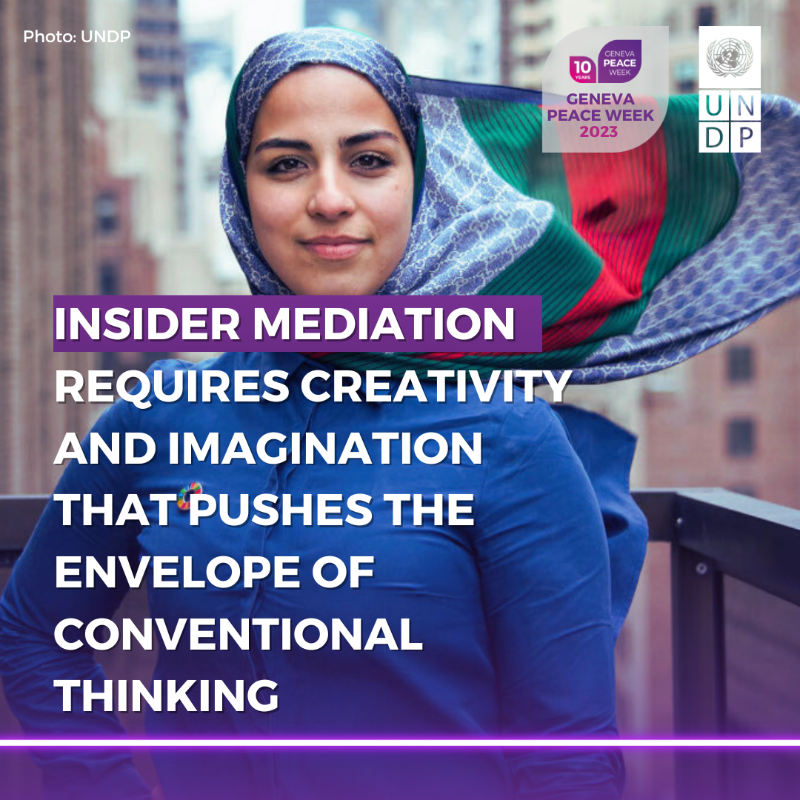 UNDPGeneva's tweet photo. At @GenevaPeaceWeek, @UNDP @francediplo @TrustWorksG invite you to learn how insider mediators are sustaining peace 👥🗣️ following a special 🎬film screening on #negotiation. Register below.