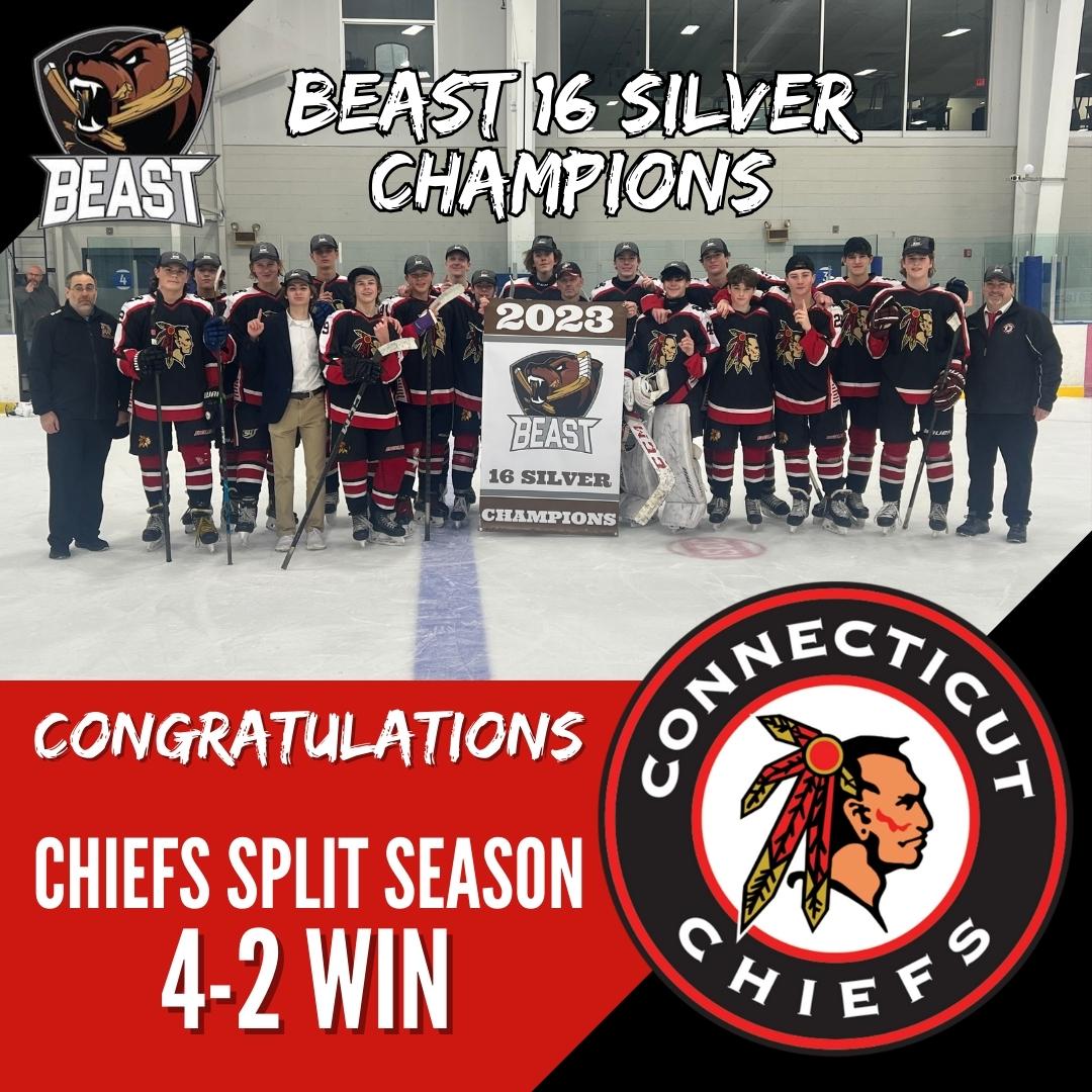 CT Chiefs Split Season Team Wins Beast 16 Silver Championship!

The Chiefs defeated the Jr Bulldogs 4-2! Congrats Chiefs. Great team victory!

#ctchiefshockey #elitehockey #beastseries #beast16silverchampionship #champs