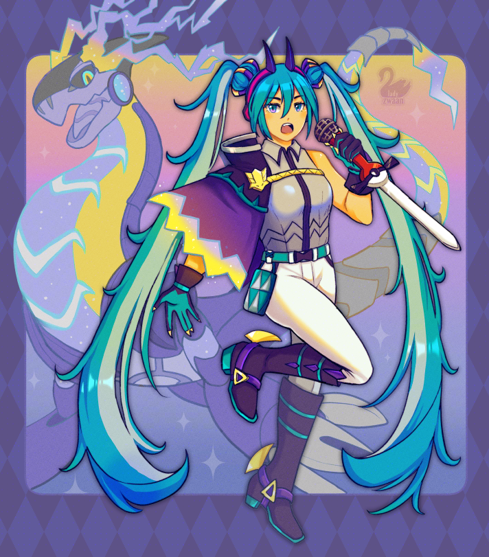 🐉 You are challenged by Dragon Trainer Miku! 🐉 

Fanart for the CantabilluVoltage collaboration!
I'm going to RT the other designs too, everyone did their best!!

#ポケミク #ポケモン #初音ミク