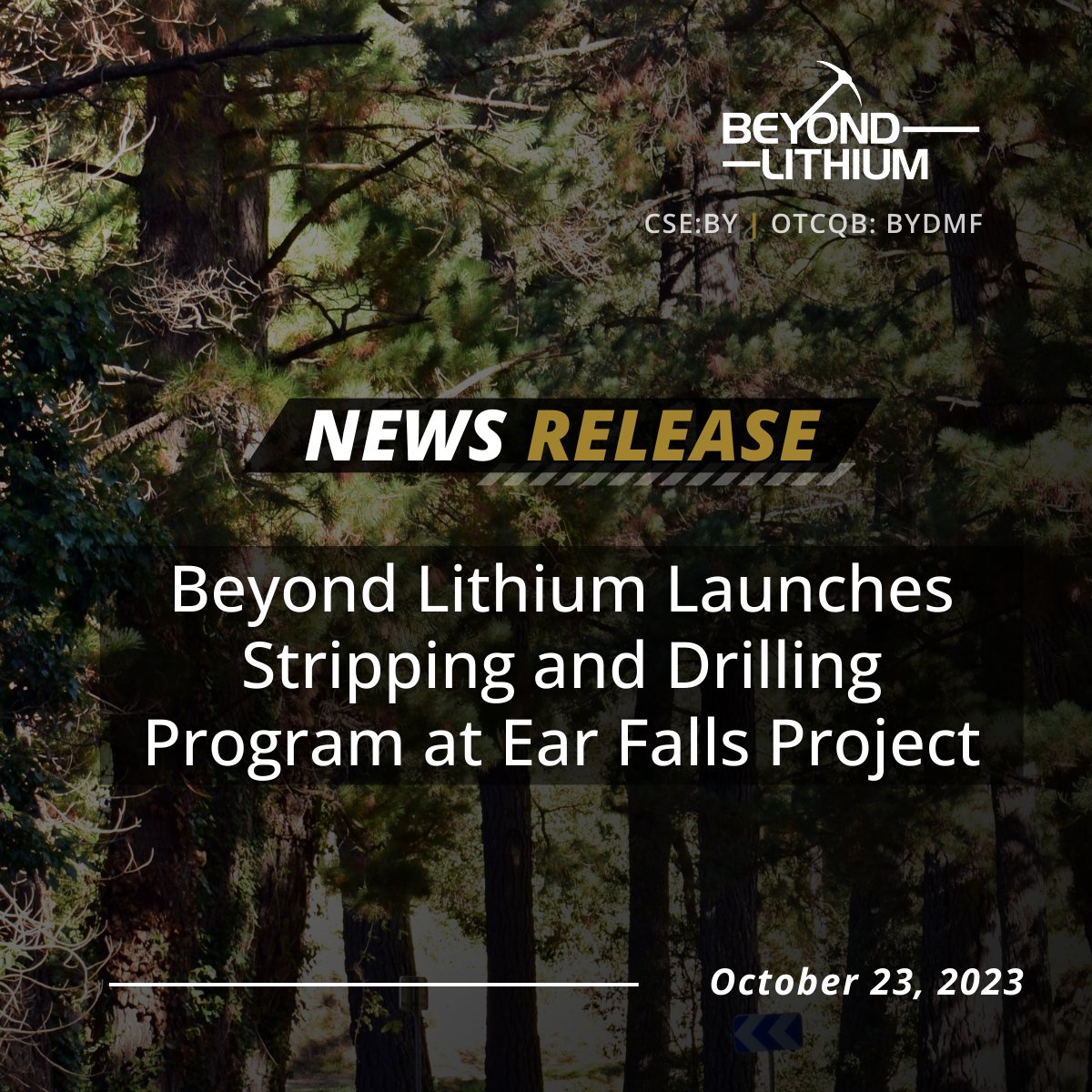 Beyond_Minerals's tweet photo. 📢 NEWS RELEASE | @Beyond_Lithium Launches Stripping and Drilling Program at Ear Falls Project
Read the full press release here: https://t.co/EbYHDIK3CW
$BY.C $BYDMF #Lithium #NewsRelease #EarFallsProject #StocksToWatch https://t.co/lc9if8XyCE