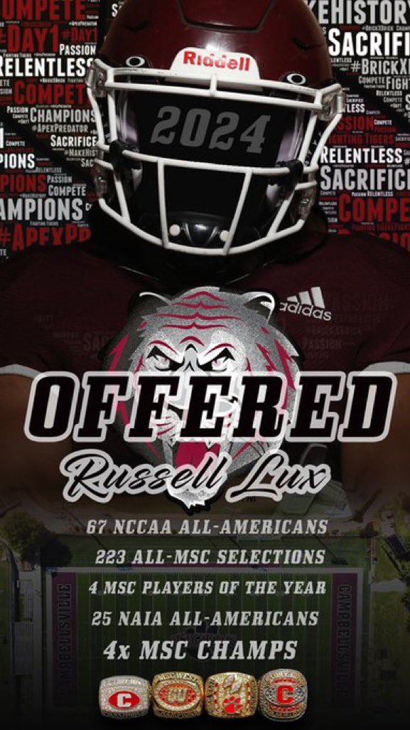 Russell Lux (@russell9lux) on Twitter photo #AGTG After a great talk with <a href="/CoachRussCville/">Jake Russell</a> I am blessed to receive my first offer to play football at Campbellsville University!! <a href="/FULLNELSONFOOT1/">FULLNELSONFOOTBALL</a> <a href="/OverfeltKerry/">Kerry Overfelt</a> #AGTG After a great talk with <a href="/CoachRussCville/">Jake Russell</a> I am blessed to receive my first offer to play football at Campbellsville University!! <a href="/FULLNELSONFOOT1/">FULLNELSONFOOTBALL</a> <a href="/OverfeltKerry/">Kerry Overfelt</a>