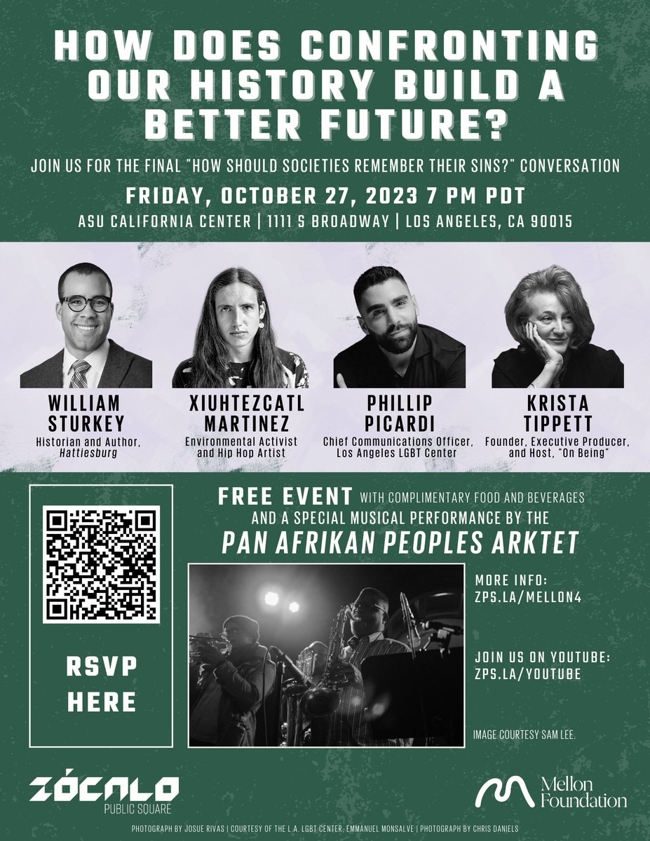 On Friday, I will be moderating this incredible panel featuring @xiuhtezcatl @pfpicardi @kristatippett We'll be talking about Confronting Our History to Build a Better Future L.A. folks, check us out! Virtual option: zocalopublicsquare.org/event/does-con…