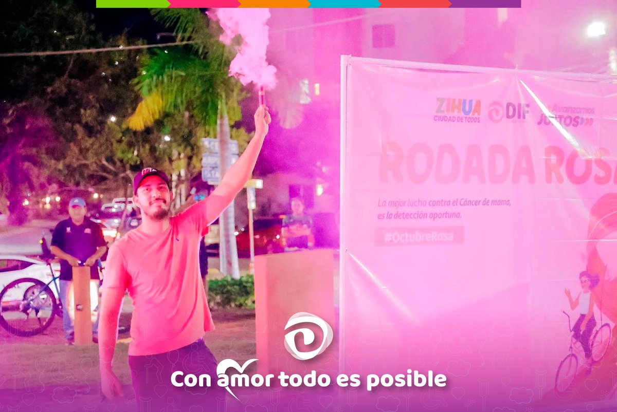 ZihuatanejoDIF's tweet photo. Continuando con las actividades de #OctubreRosa, el pasado 20 de octubre realizamos la 1er #RodadaRosa por las principales calles y avenidas de #Zihua.
Gracias a todos los que se sumaron para conmemorar el Día Internacional de la Lucha Contra el Cáncer de Mama. 🎀✨🚴🏻♀️🚴🏻♂️ https://t.co/tauf1XXqcM