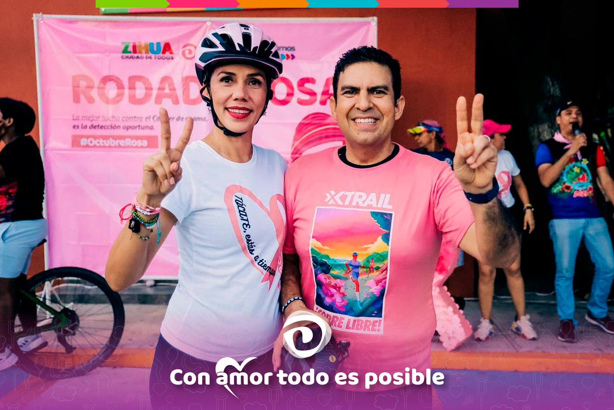 ZihuatanejoDIF's tweet photo. Continuando con las actividades de #OctubreRosa, el pasado 20 de octubre realizamos la 1er #RodadaRosa por las principales calles y avenidas de #Zihua.
Gracias a todos los que se sumaron para conmemorar el Día Internacional de la Lucha Contra el Cáncer de Mama. 🎀✨🚴🏻♀️🚴🏻♂️ https://t.co/tauf1XXqcM