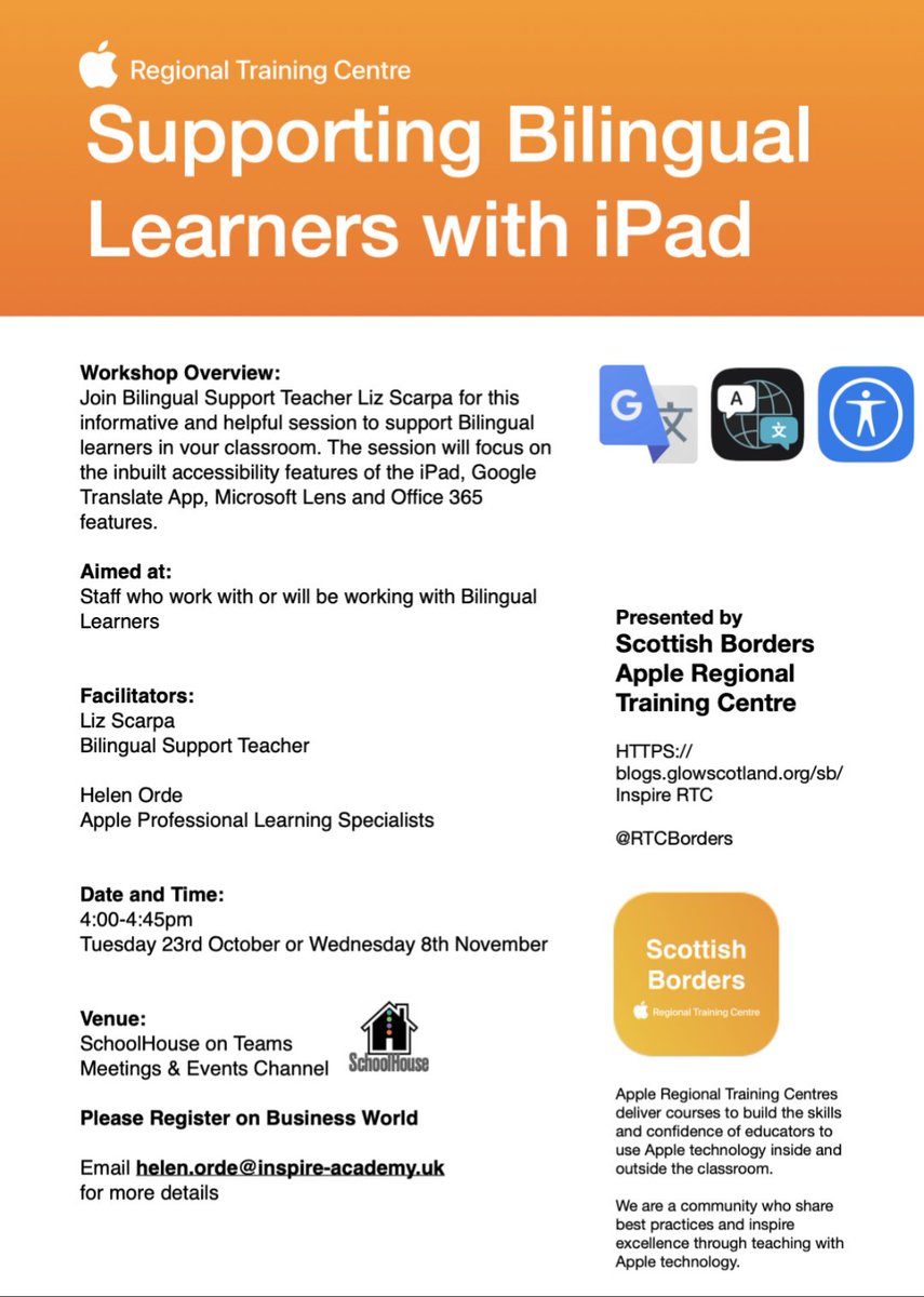 We have training on SchoolHouse in the coming weeks on...

👾 Getting Started with Microbit

and

🌍 Supporting Bilingual Learners with iPad

Sign up on Business World now 😎