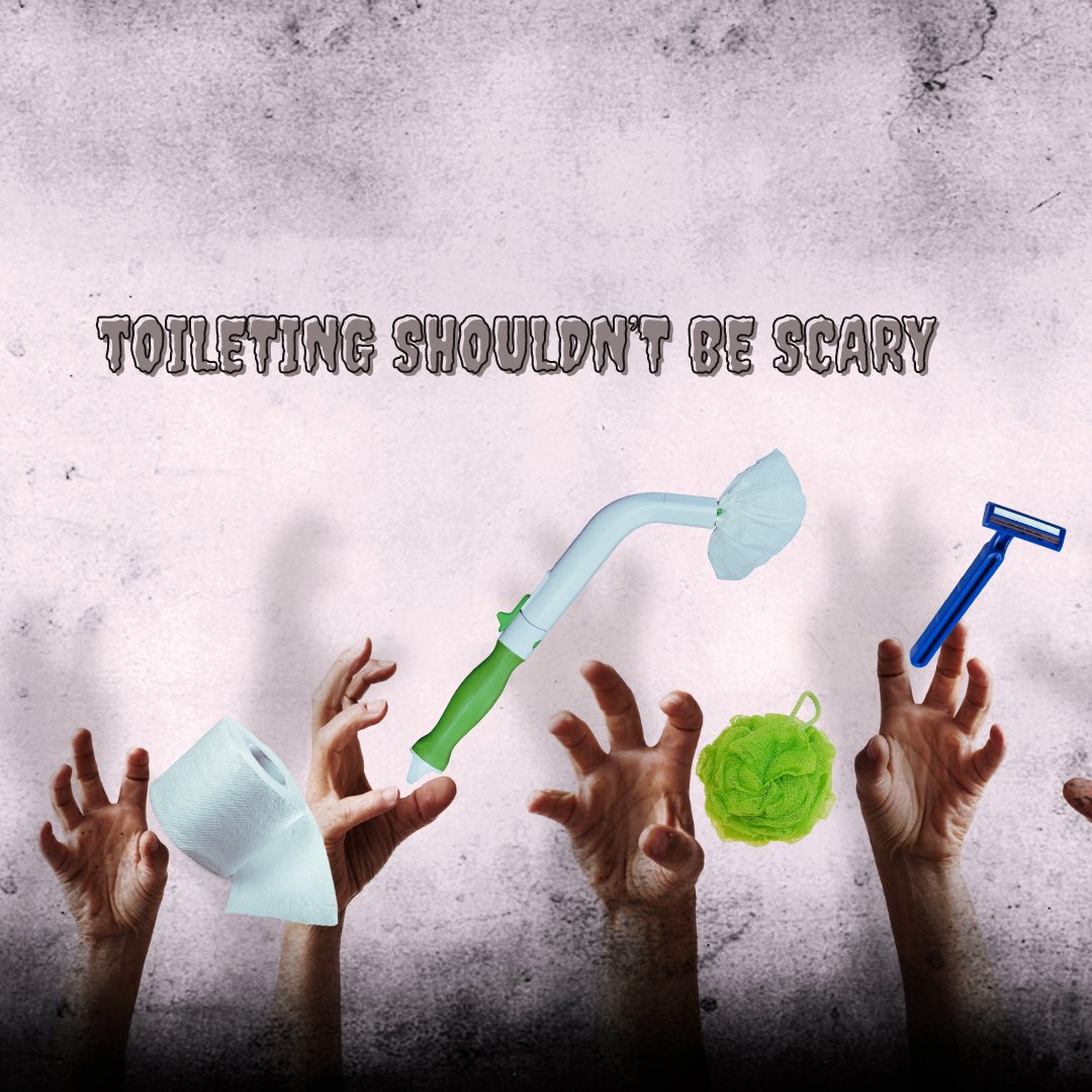 Toileting shouldn't be scary. Toileting reach concerns? No fear toileting with Freedomwand  #toileting #not #scary #freedomwand #aginginplace #seniorcare #occupationaltherapist freedomwand.com
