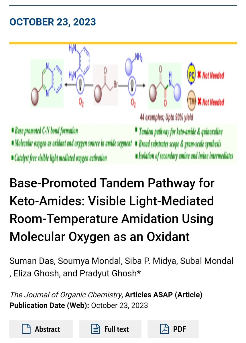 Congratulations <a href="/PRADYGHOSH/">PRADYUT GHOSH</a> and his team; @Suman  <a href="/soumya_IACSchem/">Soumya Mondal</a> <a href="/SubalChem/">Subal Mondal</a>
