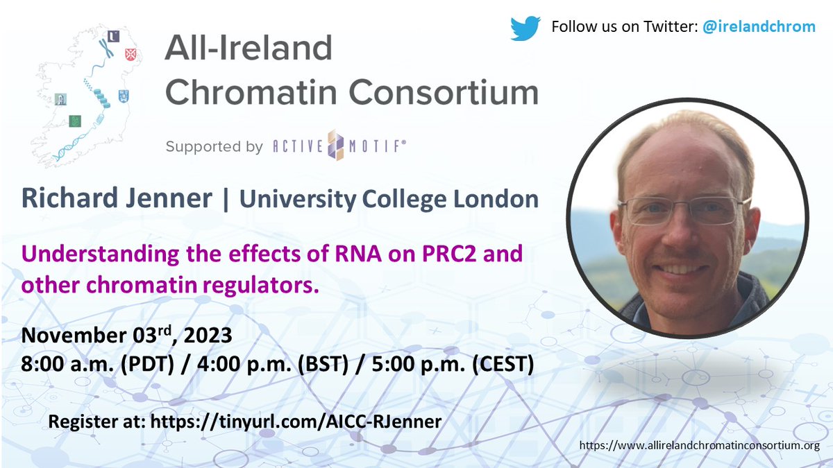 You can now check out the entire line up (and register) for the next season of AICC @irelandchrom webinars on our website. Starting out on Friday 3rd November with Richard Jenner allirelandchromatinconsortium.org If you want to share chromatin related job ads on our site get in touch!