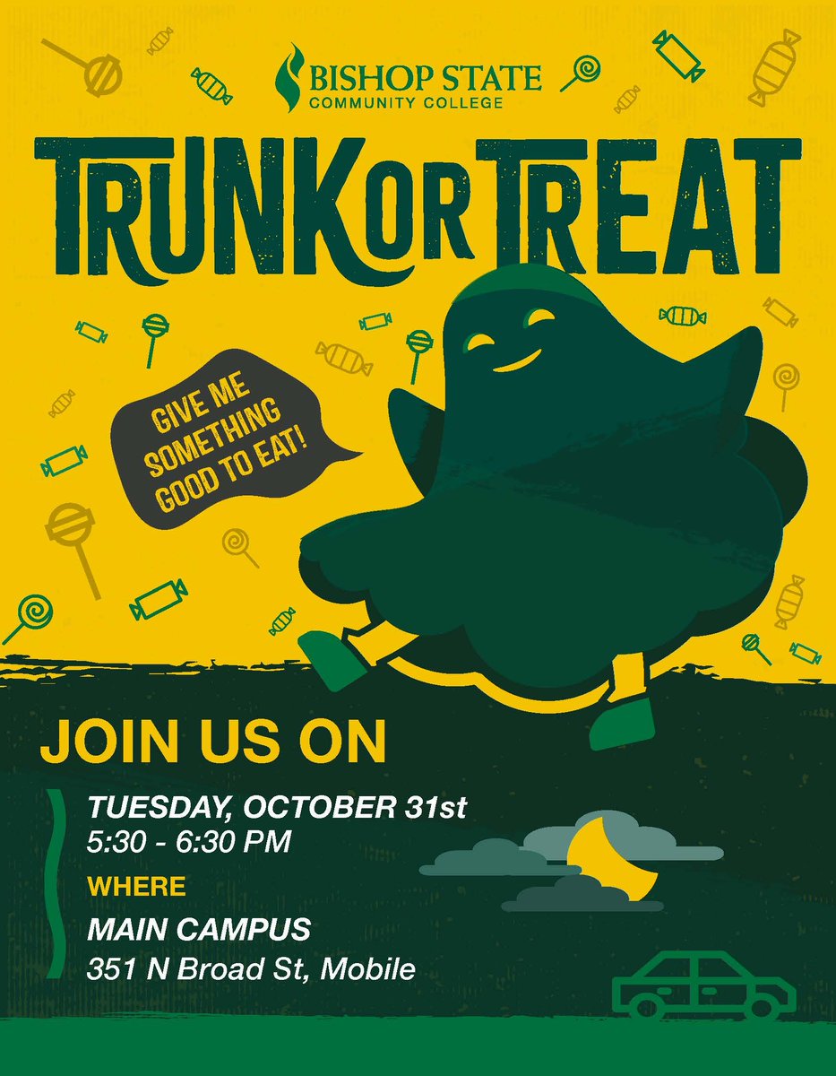 Trunk or Treat at Bishop State Community College! 🎃 October 31st 5:30 p.m. - 6:30 p.m.