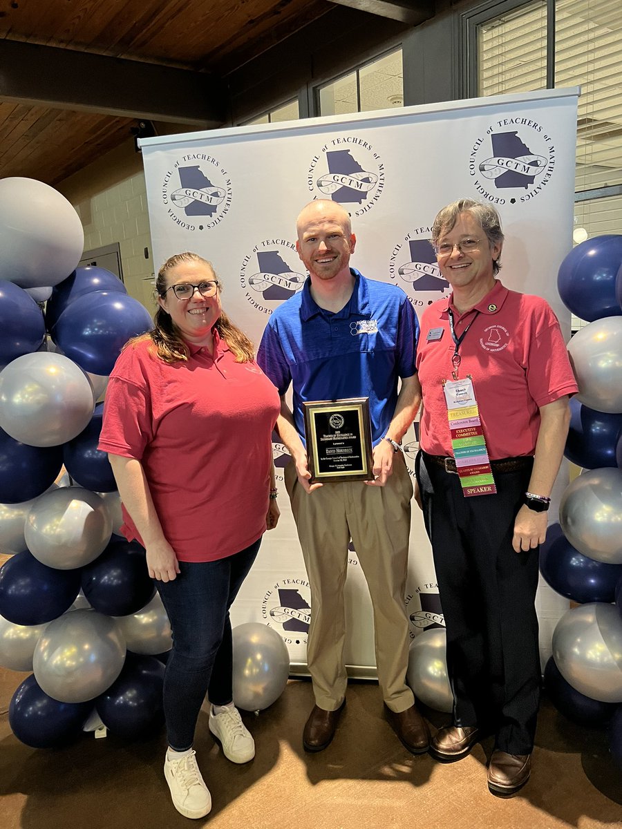 Congratulations to Mr. David Hornbeck who won the Teacher of Excellence in Secondary Mathematics Award from the Georgia Council of Teachers of Mathematics! Mr. Hornbeck teaches AP Statistics and Precalculus at Rockdale Magnet.