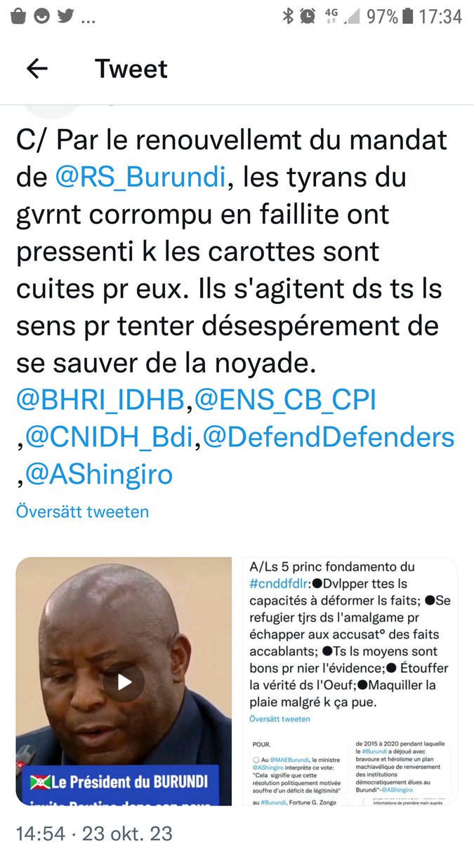 BdiCitizen's tweet image. E/ À quoi servira la #comédie d'éléction du CNIDH pr #présider les autres CNIDH de l'EAC &amp;amp; de #représenter ces dernières ds le #rézo africain des DH ds ttes les institut° africaines si 7 comédie ne changera pas la décision #irrévocable de l'#EACJCourt, relative au 3ème mandat?