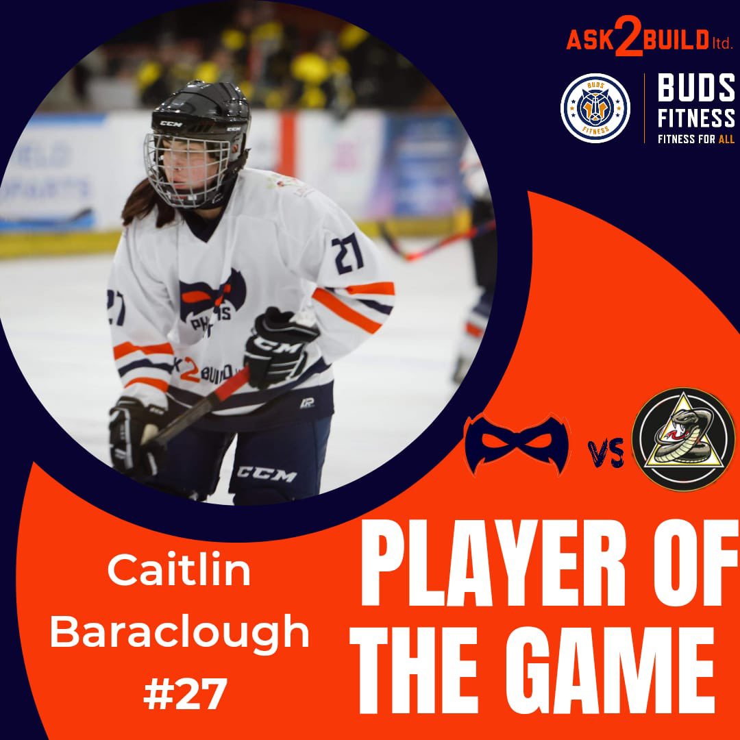 🏆 Player of the Game 🏆

Congratulations to our #27 Caitlin Barraclough for being awarded Player of the game!

Caitlin worked extremely hard last night which was rewarded with her first Phantoms goal! 🥅
#phantomswomen