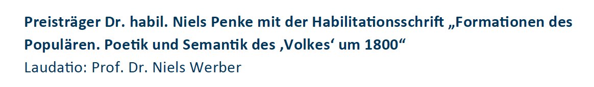 Morgen werde ich @NielsPenke loben. Er wird mit dem Dirlmeier-Preis ausgezeichnet. Die an der @UniSiegen entstandene Arbeit ist auch für den @sfb1472 ein Gewinn - und wird schon im Januar bei @winterverlag erscheinen.