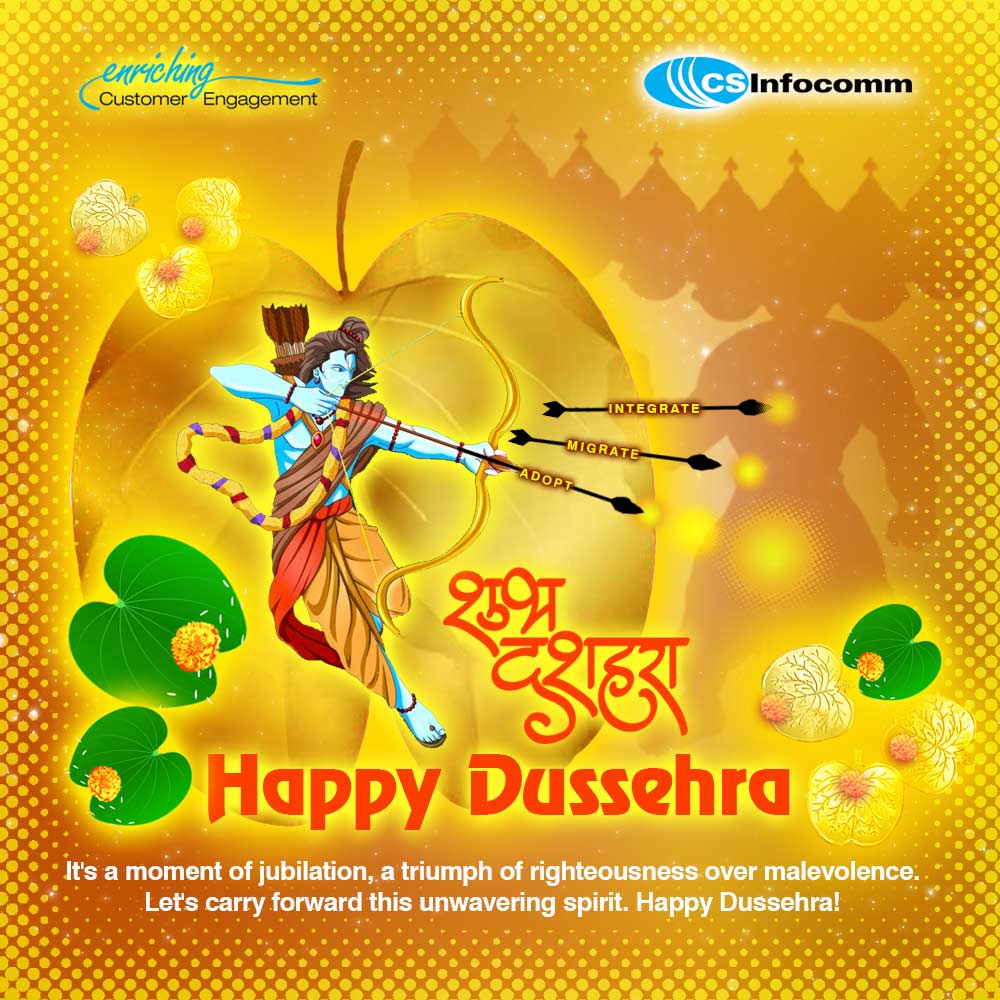 CSInfocomm's tweet photo. Team CS Infocomm wishes everyone a #ShubhDussehra 
#TeamCSI #CSInfocomm #CX #Integrate #Migrate #Adopt https://t.co/O1S0W35QjE