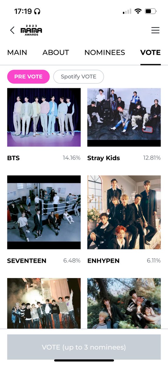 Brat0710's tweet photo. Caratdeul where u at😭 
Please keep voting for them through MTVplus 🫶🏻 (Also Spotify if possible)

#carats #SEVENTEEN #voteSeventeen https://t.co/WEGoV17y9Q