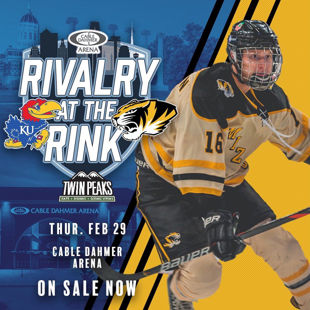 M-I-Z Z-O-U 🐯 Rivalry at the Rink presented by Twin Peaks Restaurants is now on sale! Get your tickets now online and through the CDA Loyalty Mobile App: cdarena.info/KUMU2024