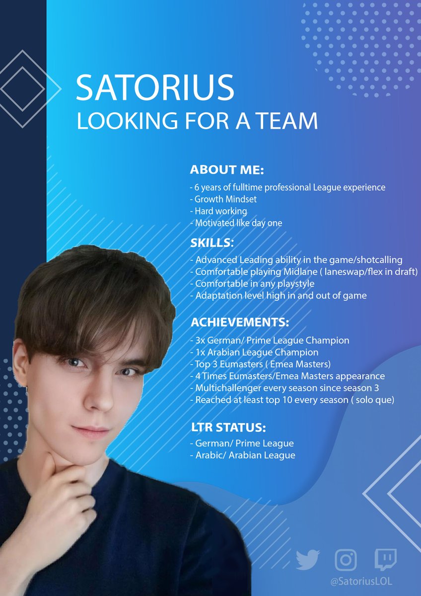 Satorius (@satoriuslol) on Twitter photo Hello everyone,
I am still contracted with <a href="/Geekay_Esports/">Geekay Esports</a> until the end of the year.
But I've been allowed to explore options in any region/league.
You can contact me through dm or Discord: "satoriusmax"
❤️&🔄appreciated! Hello everyone,
I am still contracted with <a href="/Geekay_Esports/">Geekay Esports</a> until the end of the year.
But I've been allowed to explore options in any region/league.
You can contact me through dm or Discord: "satoriusmax"
❤️&🔄appreciated!