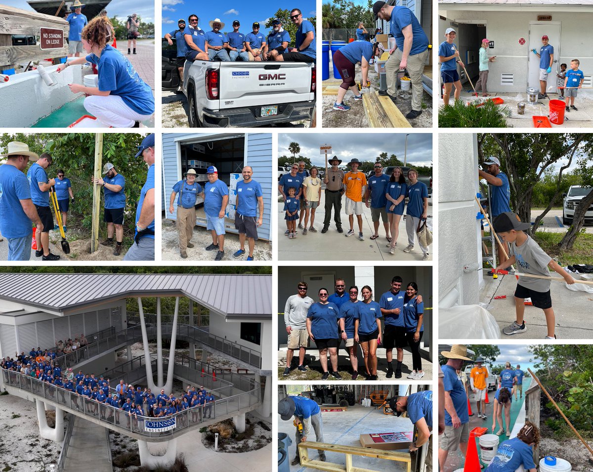 JohnsonEng's tweet photo. Johnson Engineering’s 19th Annual Clean Up at Lovers Key State Park was a huge success! More than 60 Johnson Engineering employees, family and friends, volunteered Saturday morning to help tackle various projects throughout the park that were destroyed by Hurricane Ian. https://t.co/GmGUAuqHNj